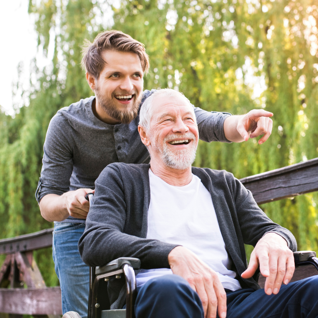 man with elder father